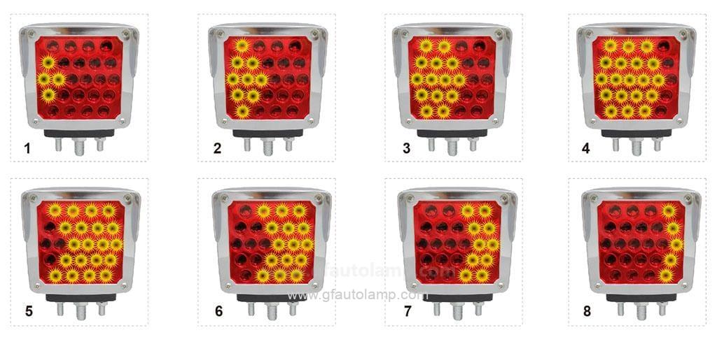 Luz de Pedestal LED Doble Cara para camiones, Visera Cromado, A866017S