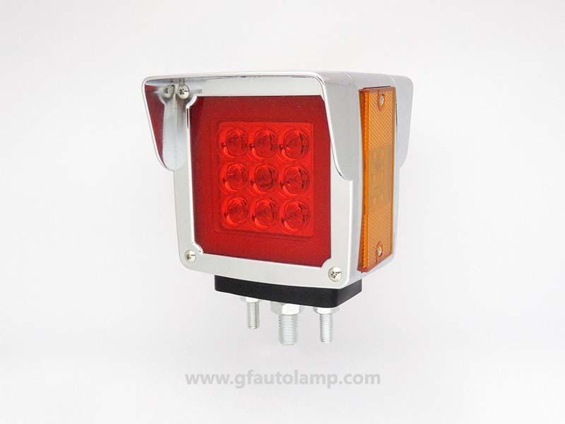 Luz de Pedestal LED Doble Cara para camiones, Visera Cromado, A866018