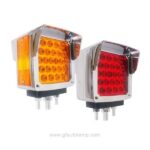 LED, Square, 24 Diode, double face, Pedestal plafon direccional, Chrome Visor Bezel, A8-66017S