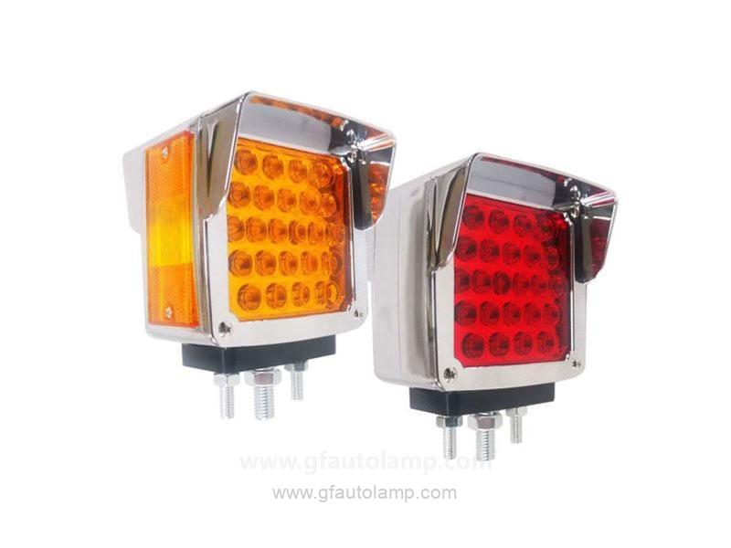 Luz de Pedestal LED Doble Cara para camiones, Visera Cromado, A866017S