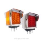 LED, Square, 16 Diode, Dual Face, Pedestal plafon direccional, Chrome Visor Bezel, A8-66019