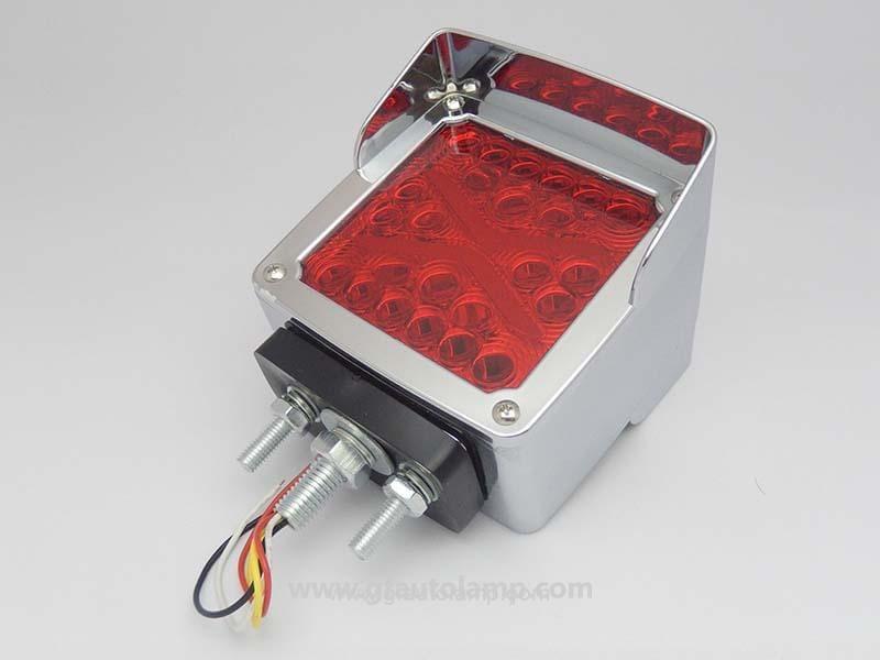 Luz de Pedestal LED Doble Cara para camiones, Visera Cromado, A866020