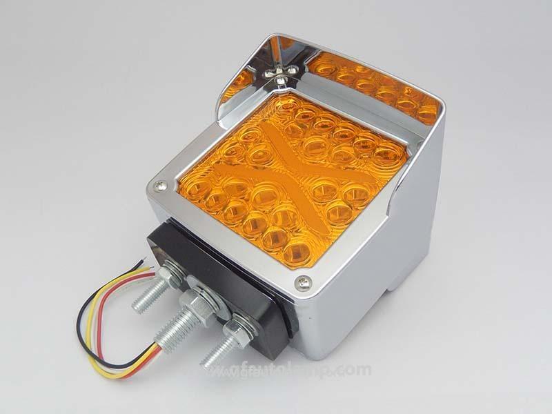 Luz de Pedestal LED Doble Cara para camiones, Visera Cromado, A866020