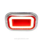 A8-6713T 5 x 3 Inch Rectangle tunnel effect LED Stop/Turn/Tail Light Chrome Visor Bezel