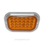 A8-6801T 5 x 3 Inch Rectangle LED Stop/Turn/Tail Light Chrome Visor Bezel
