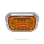 A8-6803T 5 x 3 Inch Rectangle LED Tail Lights Chrome Visor Bezel