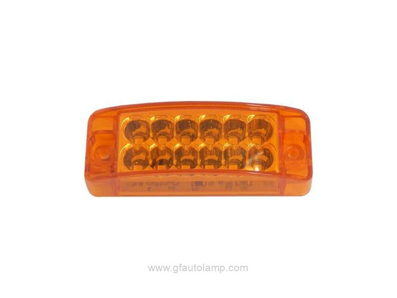 Plafon lateral 12 led, fijo/estrobo, Ambar, 12V/24V, A88037