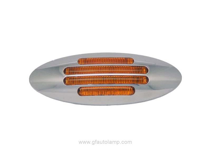 Faro lateral ovalado cromado 18 LED destellante, A88049